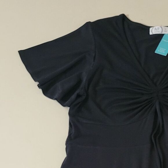 Maurice's Black V-neck A-line Flutter Sleeve Dress - Picture 10 of 15
